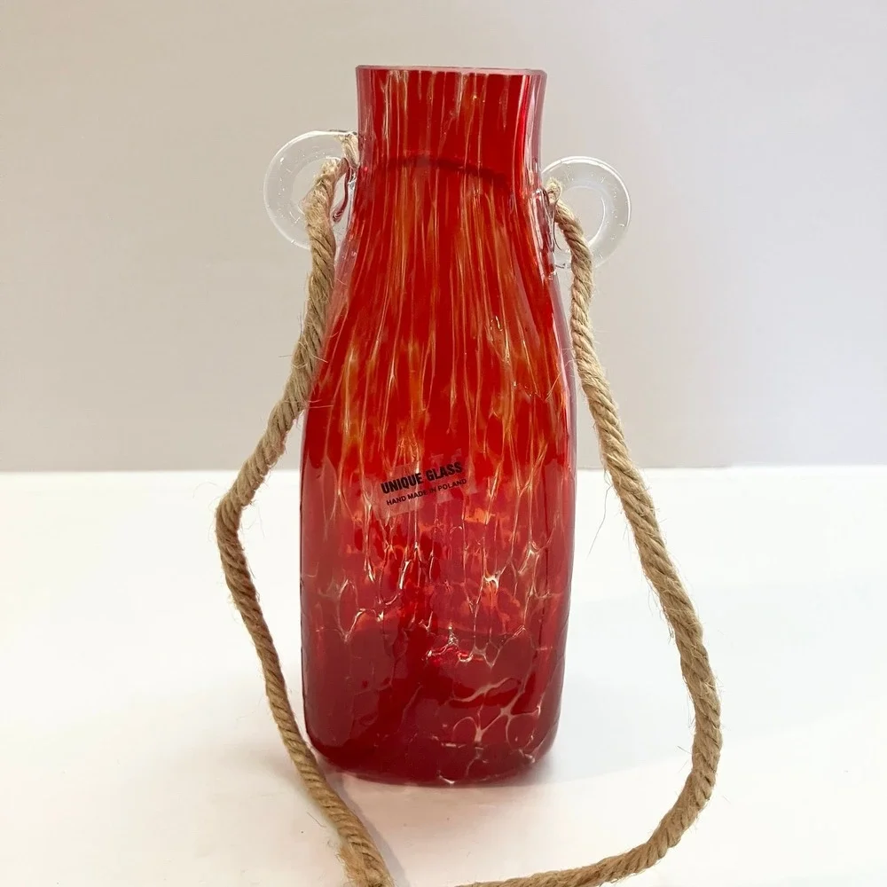 Unique Glass MCM Handmade Polish Vase 7